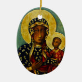 Zwarte Madonna van Częstochowa Keramisch Ornament (Voorkant)
