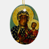 Zwarte Madonna van Częstochowa Keramisch Ornament (Achterkant)