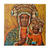 Zwarte Madonna van Czestochowa Polen Tegeltje (Voorkant)