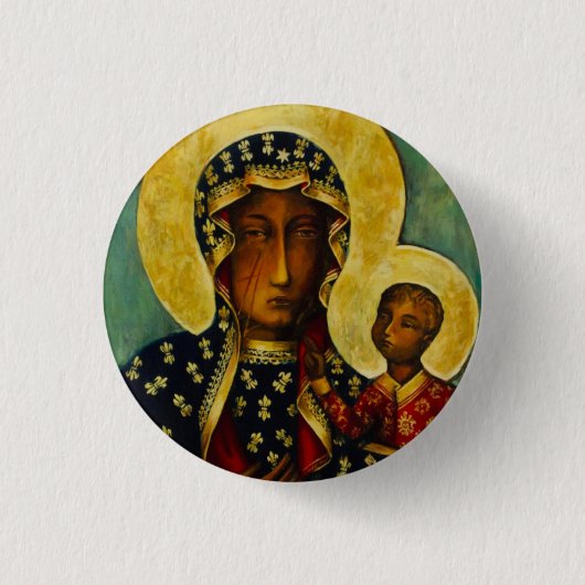 Zwarte Madonna van Częstochowa Ronde Button 3,2 Cm (Voorkant)