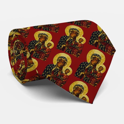 Zwarte Madonna van Częstochowa Stropdas (Opgerold)