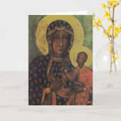 Zwarte Madonna van het Czestochowa Wenskaart Kaart (Gele Bloem)