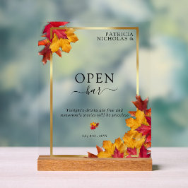 Zwarte magie ontmoet rustieke gouden herfst open b acryl bord