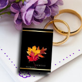 Zwarte magie ontmoet rustieke gouden herfstbruilof kaart