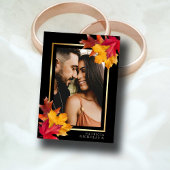 Zwarte magie ontmoet rustieke gouden herfstbruilof save the date