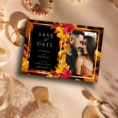 Zwarte magie ontmoet rustieke gouden herfstbruilof save the date