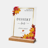 Zwarte magie ontmoet rustieke gouden herfstdessert acryl bord (Hoek)