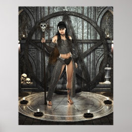 Zwarte magische heks poster