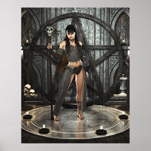 Zwarte magische heks poster (Voorkant)