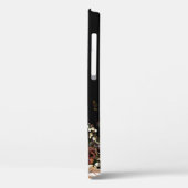 Zwarte Magnolia met Monogram Case-Mate iPhone Case (Achterkant / Links)