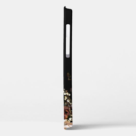 Zwarte Magnolia met Monogram Case-Mate iPhone Case (Achterkant / Links)