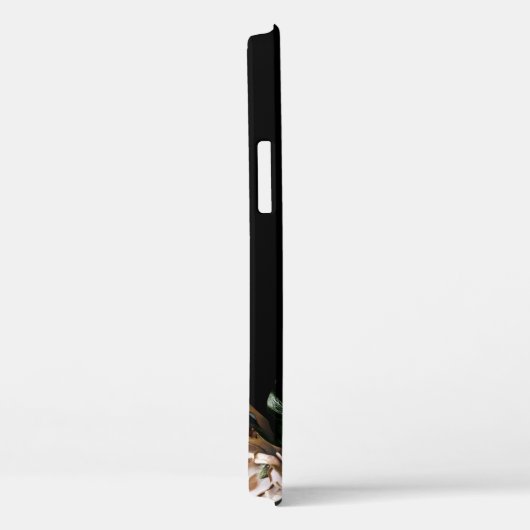 Zwarte Magnolia met Monogram Case-Mate iPhone Case (Achterkant / Rechts)