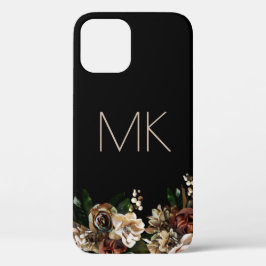 Zwarte Magnolia met Monogram Case-Mate iPhone Case