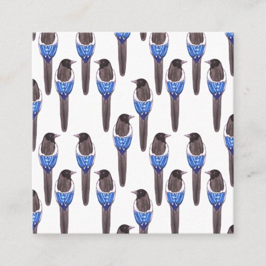 Zwarte magpie of Amerikaanse magpie-waterverf Informatiekaartje (Voorkant)