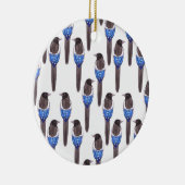 Zwarte magpie of Amerikaanse magpie waterverf Keramisch Ornament (Rechts)