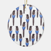 Zwarte magpie of Amerikaanse magpie waterverf Keramisch Ornament (Links)