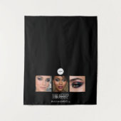 Zwarte Make-up Studio Foto Collage Beurs Wandkleed (Voorkant)