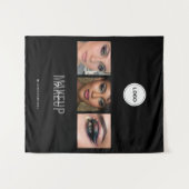 Zwarte Make-up Studio Foto Collage Beurs Wandkleed (Voorkant (horizontaal))