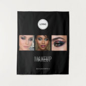 Zwarte Make-up Studio Foto Collage Beurs Wandkleed (Voorkant)