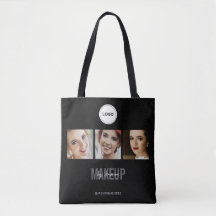 Zwarte Make-up Studio Foto Collage Elegante Logo