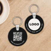 Zwarte makelaar logo QR-code promotie Sleutelhanger