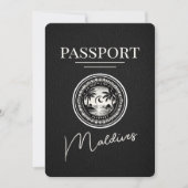 Zwarte Malediven Paspoort Bewaar de datum Save The Date (Voorkant)