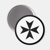 Zwarte Maltezer Kruis Magneet (Voorkant / Achterkant)