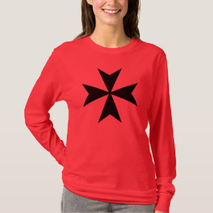 Zwarte Maltezer Kruis T-shirt