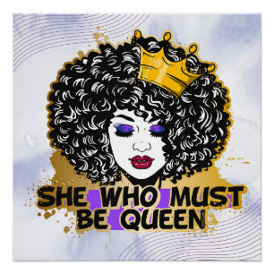 Zwarte mammie Afrikaanse Melanin Sista Queen Perfect Poster