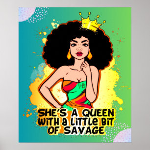 Zwarte mammie Afrikaanse Melanin Sista Queen Poster