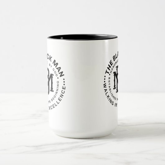 Zwarte Man Embleem - Motivatie Citat Geschenk Mok (Midden)