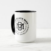 Zwarte Man Embleem - Motivatie Citat Geschenk Mok (Voorkant links)