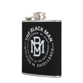 Zwarte Man Embleem Whiskey Vinyl Omwikkelde Flask Heupfles (Links)