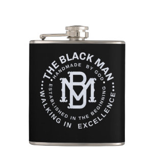 Zwarte Man Embleem Whiskey Vinyl Omwikkelde Flask Heupfles