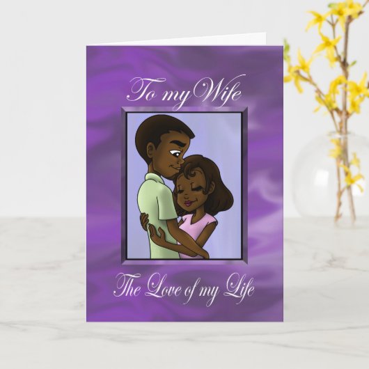 Zwarte man en vrouw kaart (Gele Bloem)