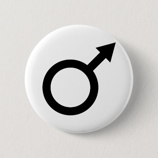 zwarte man, mannenpictogram ronde button 5,7 cm (Voorkant)