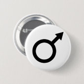 zwarte man, mannenpictogram ronde button 5,7 cm (Voorkant /achterkant)