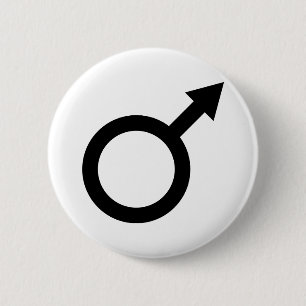 zwarte man, mannenpictogram ronde button 5,7 cm