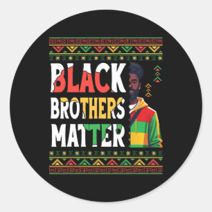 Zwarte man Zwarte broeders probleem Afrikaanse tro Ronde Sticker