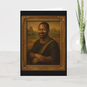 Zwarte Mana Lisa Man Afro-Amerikaan Zwarte Geschie Kaart