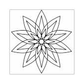 Zwarte Mandala Bloem Rubberstempel (Afrduk)
