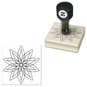 Zwarte Mandala Bloem Rubberstempel (Gestempeld)