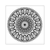 Zwarte Mandala-cirkels en bladeren Rubberstempel (Afrduk)