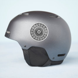 Zwarte Mandala-cirkels en bladeren Sticker