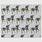 Zwarte Mandala Eenhoorn Kunst Cadeaupapier (Vlak)