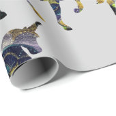 Zwarte Mandala Eenhoorn Kunst Cadeaupapier (Rol Hoek)