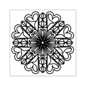 Zwarte Mandala Embleem Harten Rubberstempel (Afrduk)