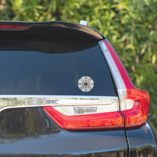 Zwarte Mandala Embleem Hartjes Sticker