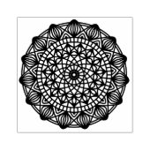 Zwarte Mandala Embleem Rond Rubberstempel (Afrduk)