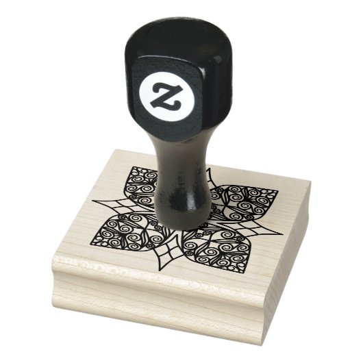 Zwarte Mandala Embleem Shamrock Rubberstempel (Stempel)